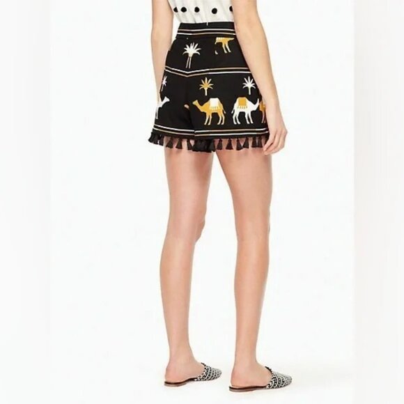 Kate Spade Women’s Black and Gold Camel Shorts - Picture 2 of 5
